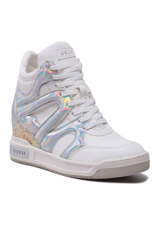 Sneakersy Guess Lisa FL5LIS SMA12 WHITE. Kolor: biały. Materiał: skóra