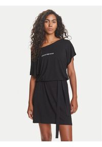 Emporio Armani Sukienka codzienna EW000783 AF12192 UC001 Czarny Regular Fit. Okazja: na co dzień. Kolor: czarny. Materiał: wiskoza. Typ sukienki: proste. Styl: casual