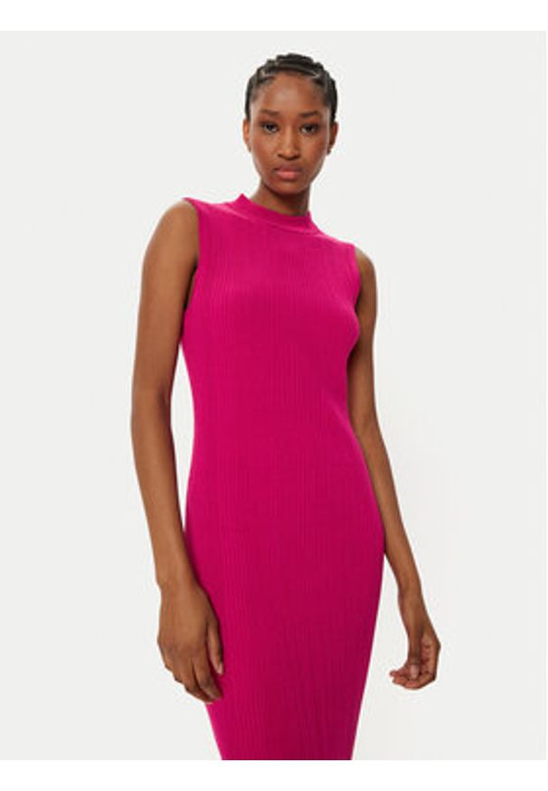 MICHAEL Michael Kors Sukienka dzianinowa MR582UN33D Różowy Slim Fit. Kolor: różowy. Materiał: wiskoza
