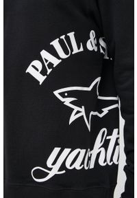 PAUL & SHARK - Paul&Shark bluza bawełniana męska kolor czarny z nadrukiem. Kolor: czarny. Materiał: bawełna. Wzór: nadruk