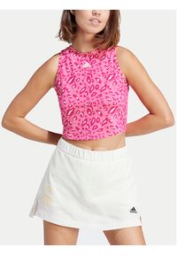 Adidas - adidas Top Essentials Animal-Print IR9312 Różowy Slim Fit. Kolor: różowy. Materiał: bawełna. Wzór: nadruk