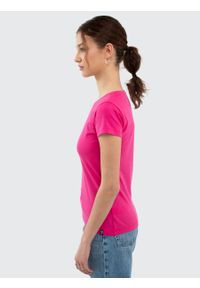 Big-Star - Koszulka damska z bawełny supima różowa Supiclassica 602. Okazja: na co dzień. Kolor: różowy. Materiał: bawełna. Wzór: aplikacja. Styl: casual, elegancki, sportowy