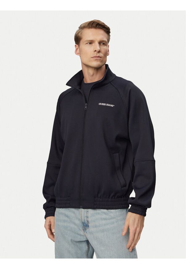 Guess Jeans Bluza M6GQZ2 KB212 Granatowy Regular Fit. Kolor: niebieski. Materiał: syntetyk
