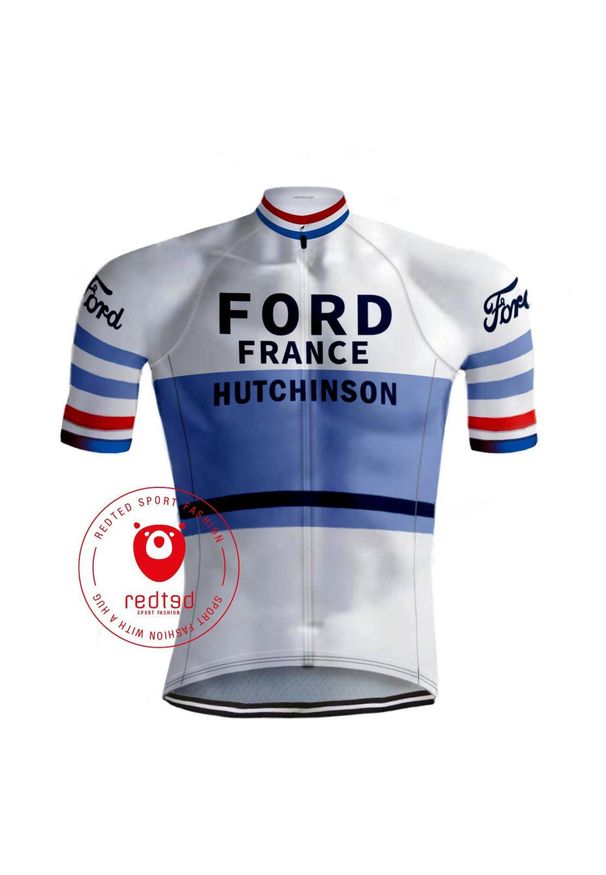 Camisola de ciclismo retro Ford France - REDTED. Kolor: wielokolorowy. Materiał: poliester