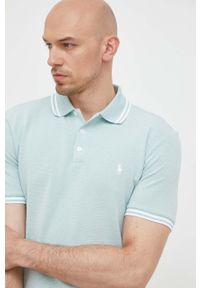 Polo Ralph Lauren polo męski kolor zielony z aplikacją. Typ kołnierza: polo. Kolor: zielony. Długość: krótkie. Wzór: aplikacja #1