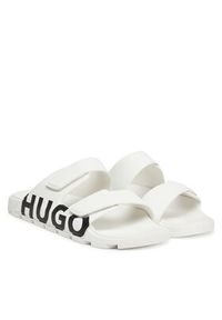 Hugo - HUGO Klapki Evander 50542042 Biały. Kolor: biały. Materiał: skóra