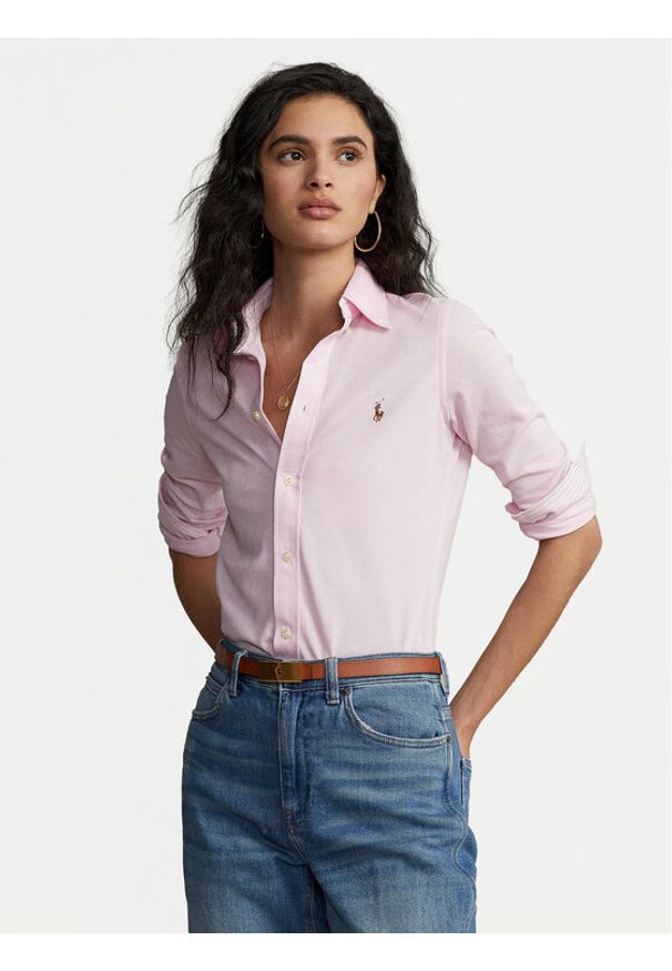 Polo Ralph Lauren Koszula Heidi 211664427002 Różowy Slim Fit. Typ kołnierza: polo. Kolor: różowy. Materiał: bawełna