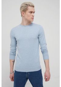 Tom Tailor sweter bawełniany męska. Okazja: na co dzień. Kolor: niebieski. Materiał: bawełna. Długość rękawa: długi rękaw. Długość: długie. Styl: casual