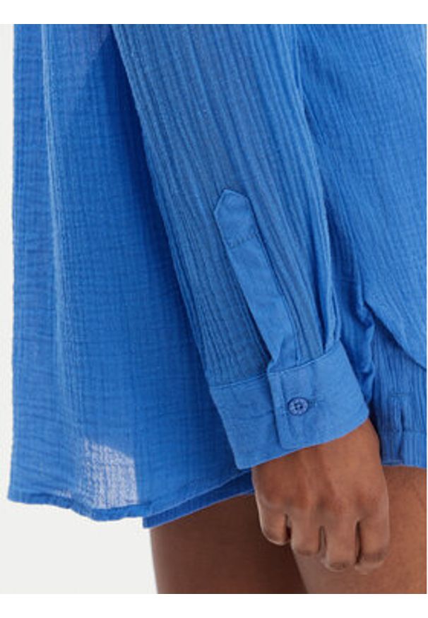 Seafolly Koszula Breeze 55428-TO Niebieski Regular Fit. Kolor: niebieski. Materiał: bawełna