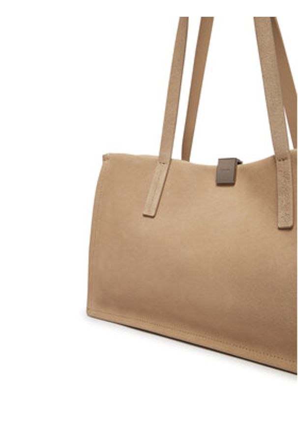 Calvin Klein Torebka K60K612982 Beżowy. Kolor: beżowy. Materiał: skórzane, zamszowe