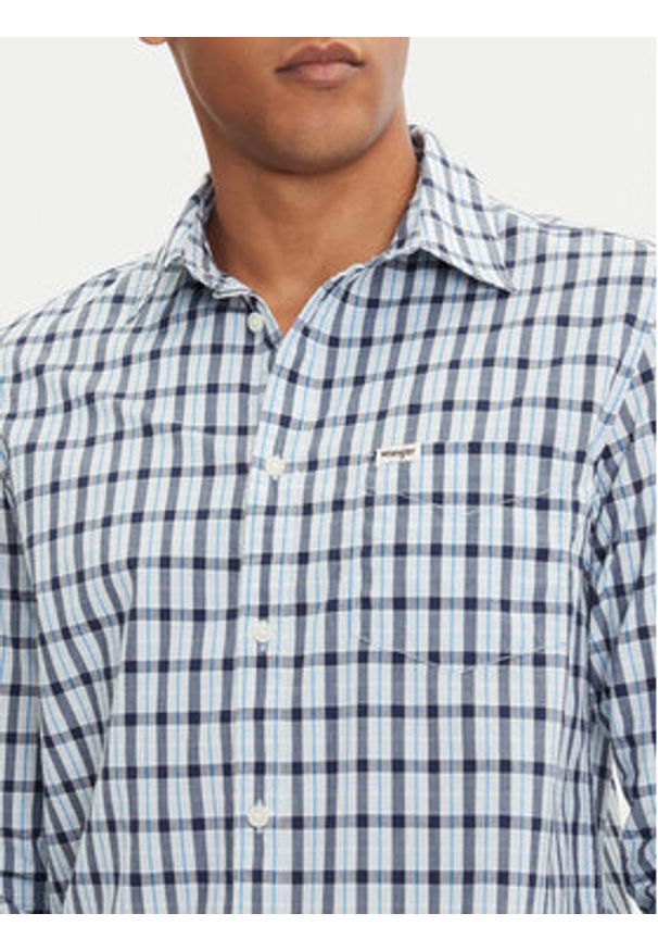 Wrangler Koszula 1 Pkt 112371552 Niebieski Regular Fit. Kolor: niebieski. Materiał: bawełna