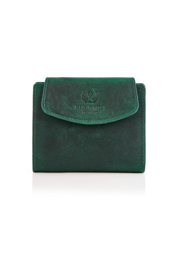 Portfel skórzany vintage PAOLO PERUZZI RFID T-12-GR zielony. Kolor: zielony. Materiał: skóra