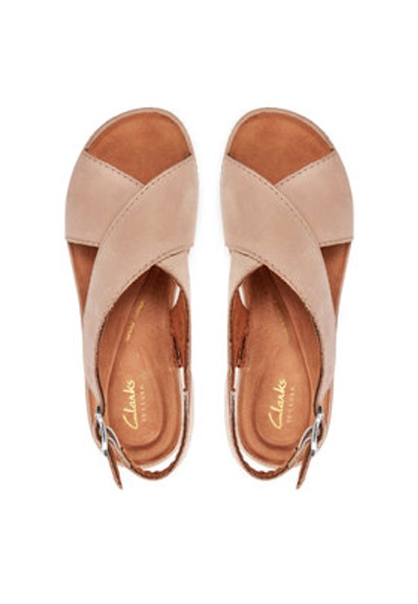 Clarks Sandały Kassanda Step 26177302 Różowy. Kolor: różowy. Materiał: nubuk, skóra