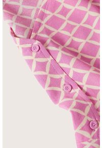 mango - Mango bluzka Beady damska kolor różowy w kwiaty. Kolor: różowy. Długość rękawa: krótki rękaw. Długość: krótkie. Wzór: kwiaty