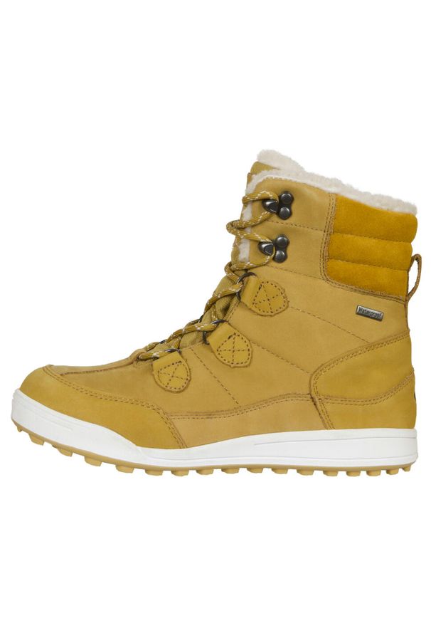 GUGGEN MOUNTAIN - Wodoodporne buty zimowe damskie futro wełna jagnięca. Kolor: brązowy. Materiał: futro, wełna. Sezon: zima. Styl: elegancki