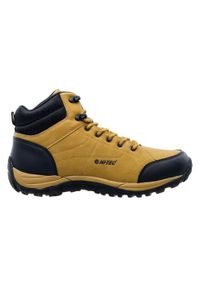 Hi-tec - Buty do chodzenia męskie Hi-Tec Canori Mid. Wysokość cholewki: za kostkę. Zapięcie: sznurówki. Kolor: żółty. Materiał: materiał, syntetyk, guma. Szerokość cholewki: normalna. Sport: turystyka piesza
