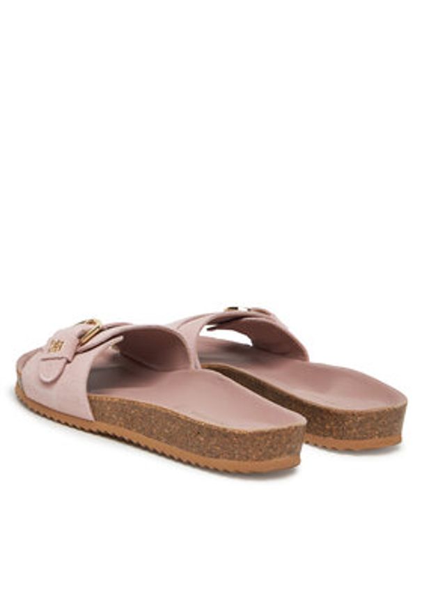 TOMMY HILFIGER - Tommy Hilfiger Klapki Soft Suede Adjustable Mule FW0FW08809 Różowy. Kolor: różowy. Materiał: zamsz, skóra