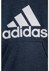 Adidas - adidas - Bluza dziecięca 104-176 cm. Okazja: na co dzień. Typ kołnierza: kaptur. Kolor: niebieski. Materiał: bawełna, wiskoza, dzianina, elastan, poliester. Wzór: nadruk. Styl: casual #2