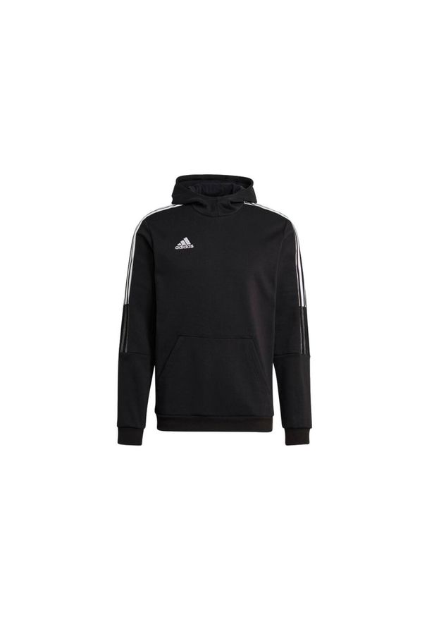 Adidas - adidas Tiro 21 Sweat Hoodie, męska bluza. Kolor: biały, wielokolorowy, czarny. Materiał: bawełna, poliester
