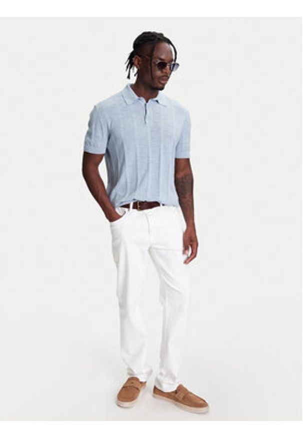 United Colors of Benetton - United Colors Of Benetton Polo 115GK301G Niebieski Regular Fit. Typ kołnierza: polo. Kolor: niebieski. Materiał: bawełna