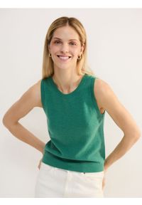 Reserved - Wełniana kamizelka - zielony. Kolor: zielony. Materiał: wełna