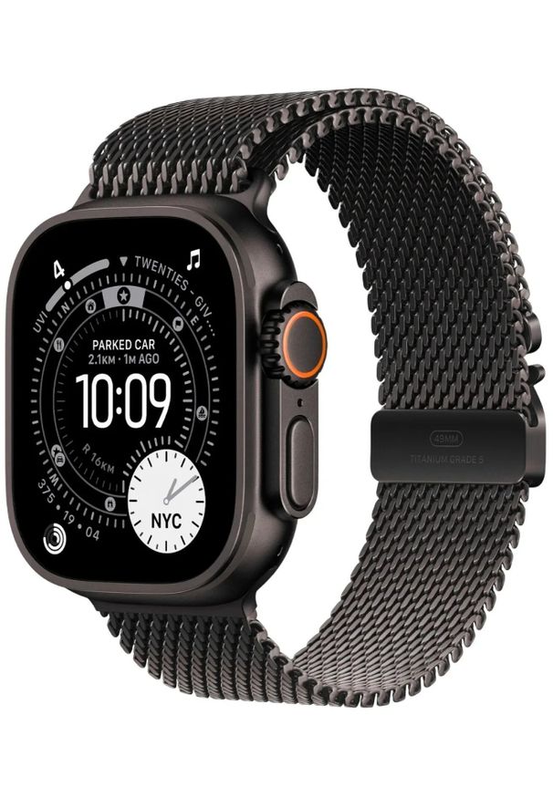 APPLE - Smartwatch Apple Watch Ultra 3 GPS + Cellular 49mm Black Titanium / Titanium Milanese Loop M Czarny (MF1Q4ET/A). Rodzaj zegarka: smartwatch. Kolor: czarny