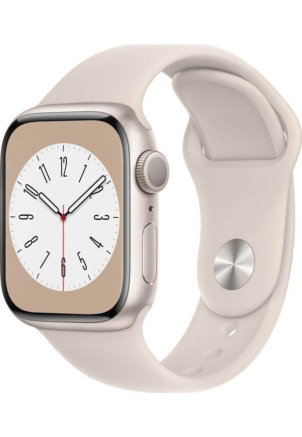 APPLE - Smartwatch Apple Watch 8 GPS 45mm Starlight Alu Sport Beżowy (MNP23WB/A). Rodzaj zegarka: smartwatch. Kolor: beżowy. Styl: sportowy