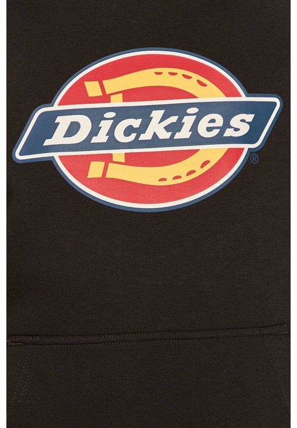 Dickies Bluza męska kolor czarny z kapturem z nadrukiem. Okazja: na co dzień. Typ kołnierza: kaptur. Kolor: czarny. Wzór: nadruk. Styl: casual