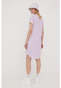 JDY sukienka kolor fioletowy mini prosta. Okazja: na co dzień. Kolor: fioletowy. Materiał: bawełna, dzianina. Długość rękawa: krótki rękaw. Wzór: gładki. Typ sukienki: proste. Styl: casual. Długość: mini #2