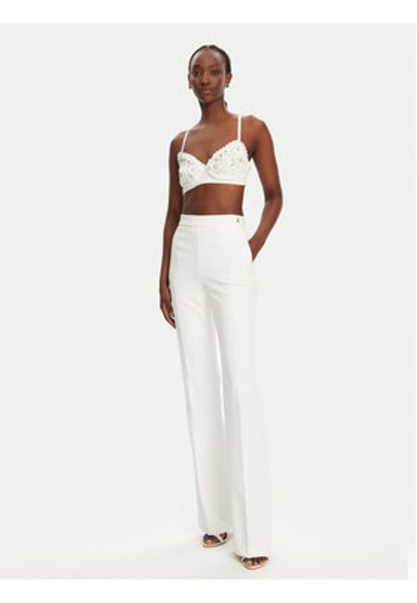 Elisabetta Franchi Top RG00252E2 360 Biały Slim Fit. Kolor: biały. Materiał: syntetyk