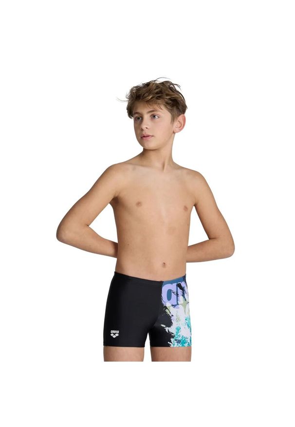 Kąpielówki chłopięce spodenki kąpielowe Arena Waves. Kolor: czarny, niebieski, wielokolorowy
