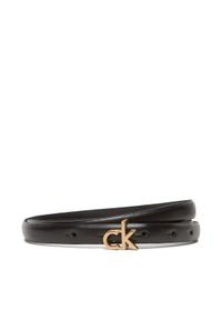 Calvin Klein Pasek Damski Ck Buckle Skinny Belt 15Mm LV04F7034G Czarny. Kolor: czarny. Materiał: skóra