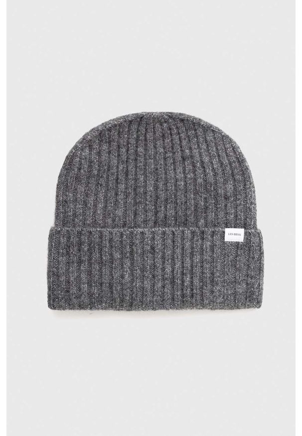 Les Deux czapka z domieszką wełny kolor szary. Kolor: szary. Materiał: wełna