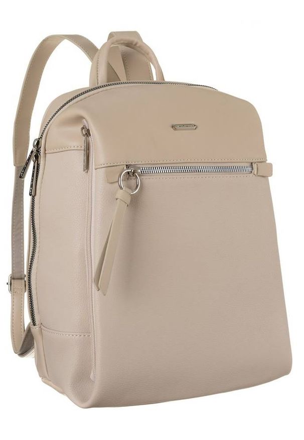 DAVID JONES - Plecak z kieszenią na tablet beżowy David Jones CM6075 BEIGE. Kolor: beżowy. Materiał: skóra ekologiczna