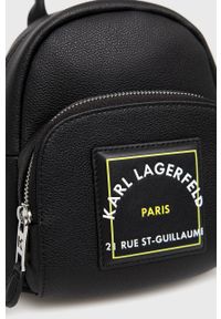 Karl Lagerfeld - Plecak skórzany. Kolor: czarny. Materiał: skóra. Wzór: aplikacja #5