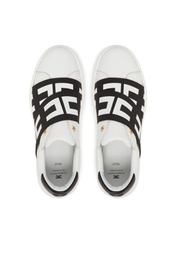 Elisabetta Franchi Sneakersy F4-A9E-0230 Biały. Kolor: biały. Materiał: skóra