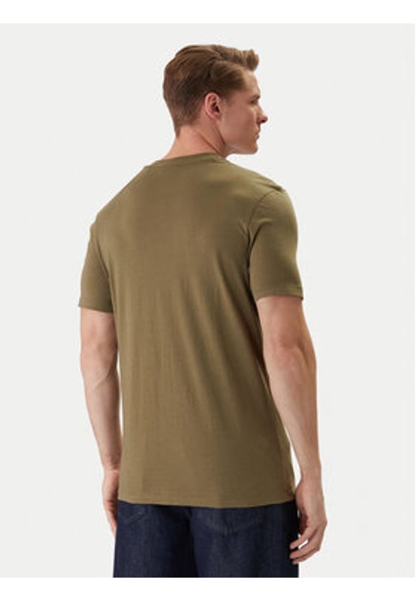 Hugo - HUGO T-Shirt Dulivio 50467556 Khaki Regular Fit. Kolor: brązowy. Materiał: bawełna