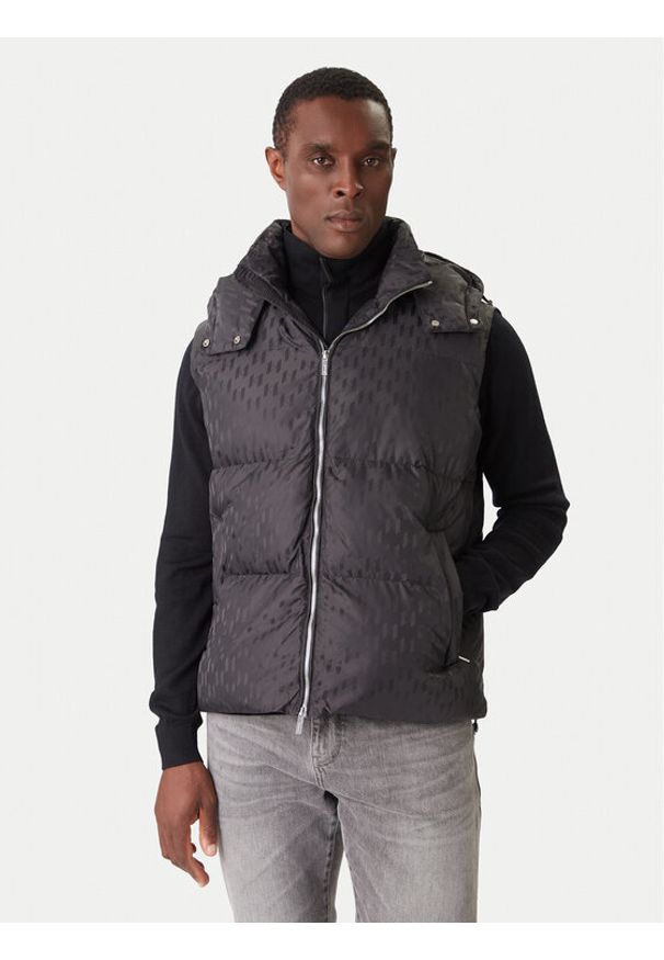 Karl Lagerfeld - KARL LAGERFELD Kamizelka 505017 554504 Czarny Regular Fit. Typ kołnierza: dekolt w karo. Kolor: czarny. Materiał: syntetyk