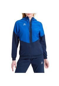 ERIMA - Damska kurtka z kapturem Erima Tracktop Squad. Typ kołnierza: kaptur. Kolor: niebieski