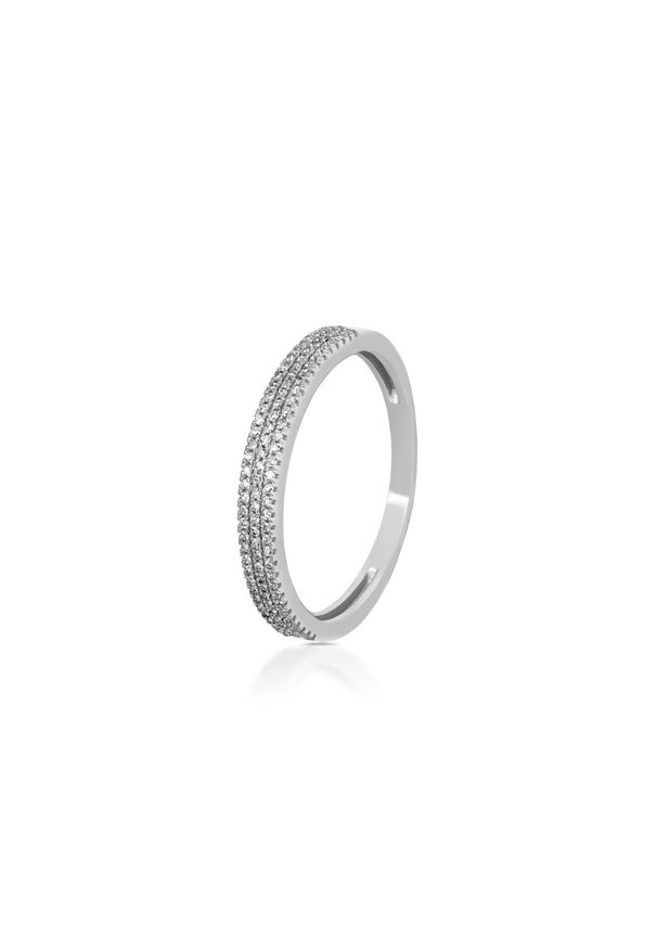 W.KRUK Piękny Złoty Pierścionek - złoto 585, Diament 0,15ct - ZSJ/PB+194B. Materiał: złote. Kolor: złoty. Wzór: aplikacja. Kamień szlachetny: diament