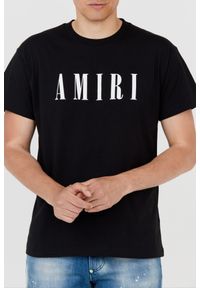 Amiri - AMIRI T-shirt męski czarny z dużym białym logo, Rozmiar XXL. Kolor: czarny #6