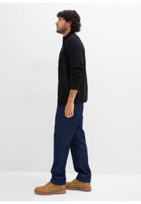 bonprix - Sweter rozpinany ze stójką, z bawełny z recyklingu. Typ kołnierza: kołnierzyk stójkowy. Kolor: czarny. Materiał: bawełna. Wzór: aplikacja, prążki #3