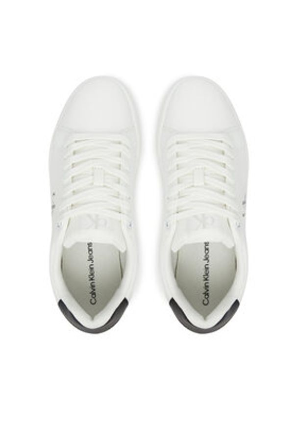 Calvin Klein Jeans Sneakersy Classic Cupsole Mono Lth Wn YW0YW01902 Biały. Kolor: biały. Materiał: skóra
