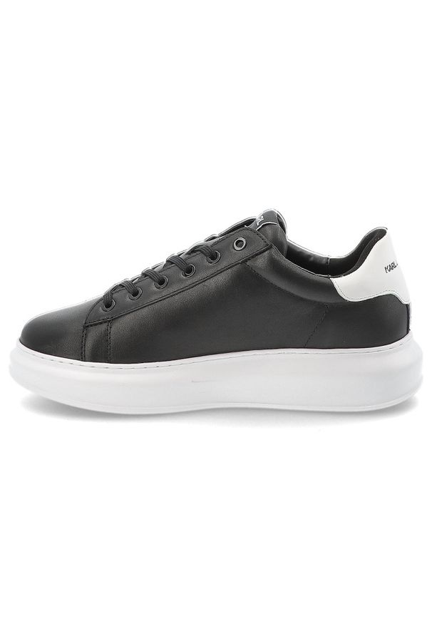 Czarne Sneakersy Karl Lagerfeld Modne Obuwie Męskie Premium. Okazja: na co dzień. Zapięcie: sznurówki. Kolor: czarny. Materiał: skóra
