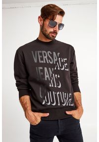 Versace Jeans Couture - Bluza VERSACE JEANS COUTURE. Materiał: bawełna, elastan, tkanina. Długość rękawa: długi rękaw. Długość: długie. Wzór: napisy