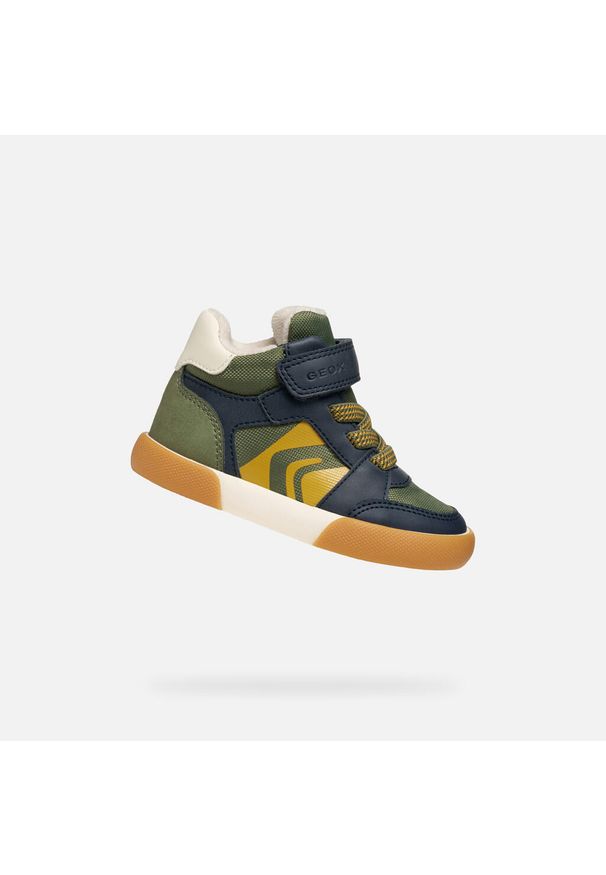 Geox - Buty GEOX B GISLI BOY Zielony. Okazja: na co dzień. Kolor: niebieski, zielony, wielokolorowy. Materiał: syntetyk, tkanina