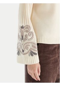 Luisa Spagnoli Golf Manico 100198 Écru Regular Fit. Typ kołnierza: golf. Materiał: wełna #5