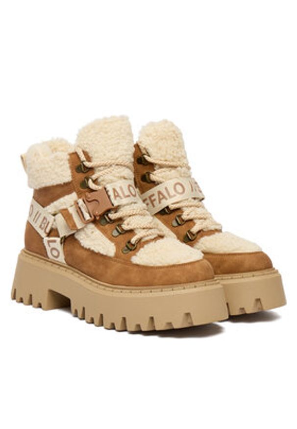 Buffalo Trzewiki Aspen Com Mid Warm 1622594 Beżowy. Kolor: beżowy. Materiał: skóra