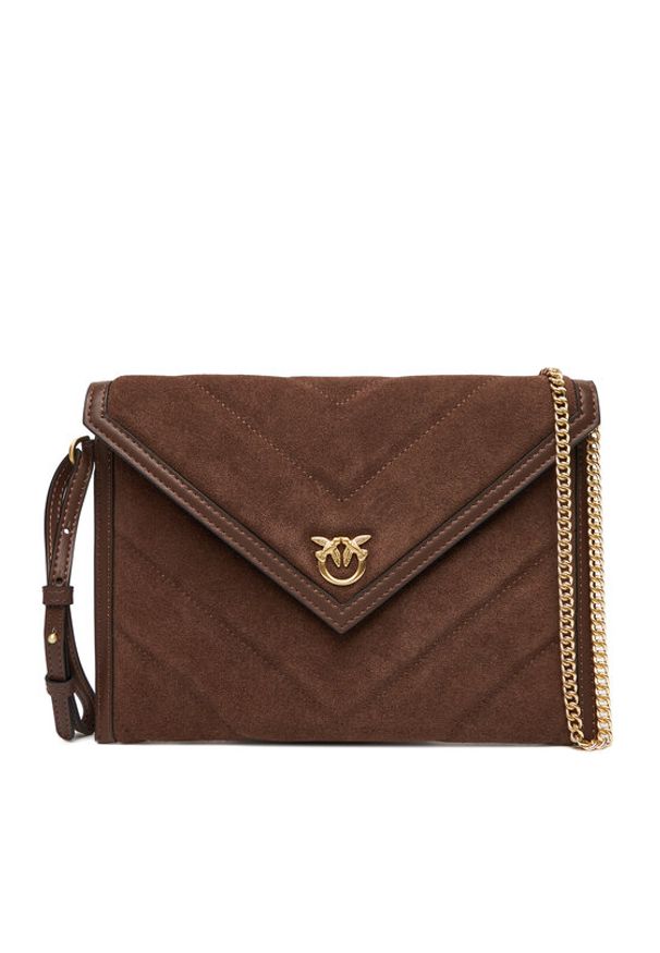 Pinko - PINKO Torebka Flat Purse Handle AI 25-26 PCPL 104820 A2JH Brązowy. Kolor: brązowy. Materiał: skórzane, zamszowe