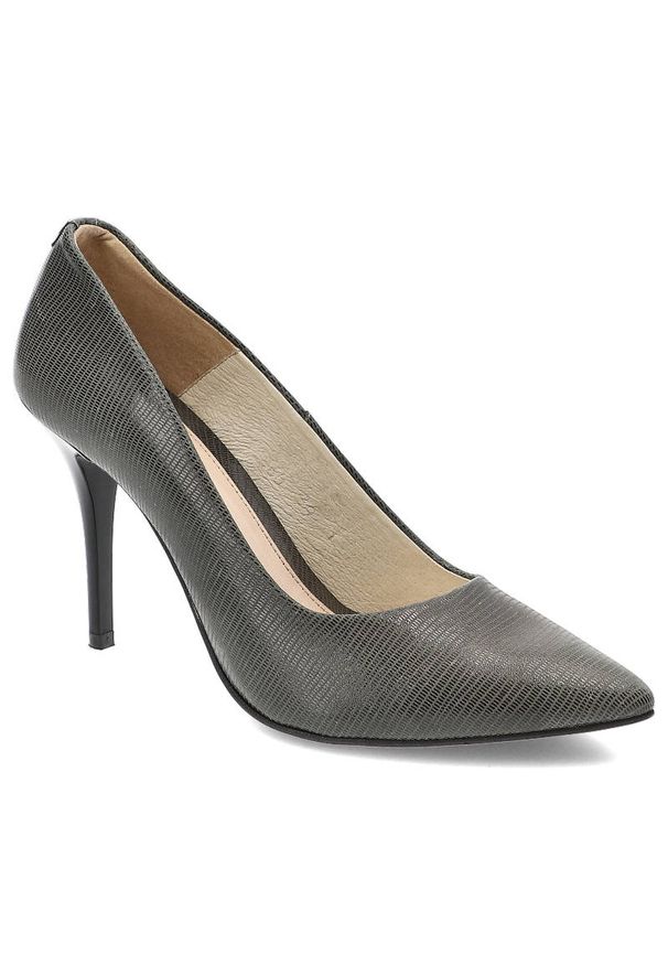 Szare Szpilki Baldaccini Eleganckie Skórzane Buty. Okazja: na co dzień, do pracy, na spotkanie biznesowe. Kolor: szary. Materiał: skóra. Obcas: na szpilce. Styl: elegancki. Wysokość obcasa: średni